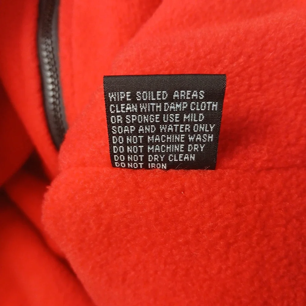 Street Magic Faux‎ Leather Vest Mens Large Black Red Fleece Lined Biker Full Zip